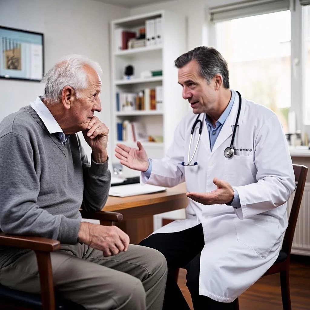 пациент с деменцией на приеме у доктора