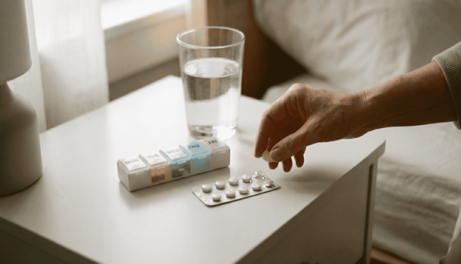 Прием таблеток от тревожности